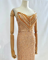 Vestido largo perlas TYS055