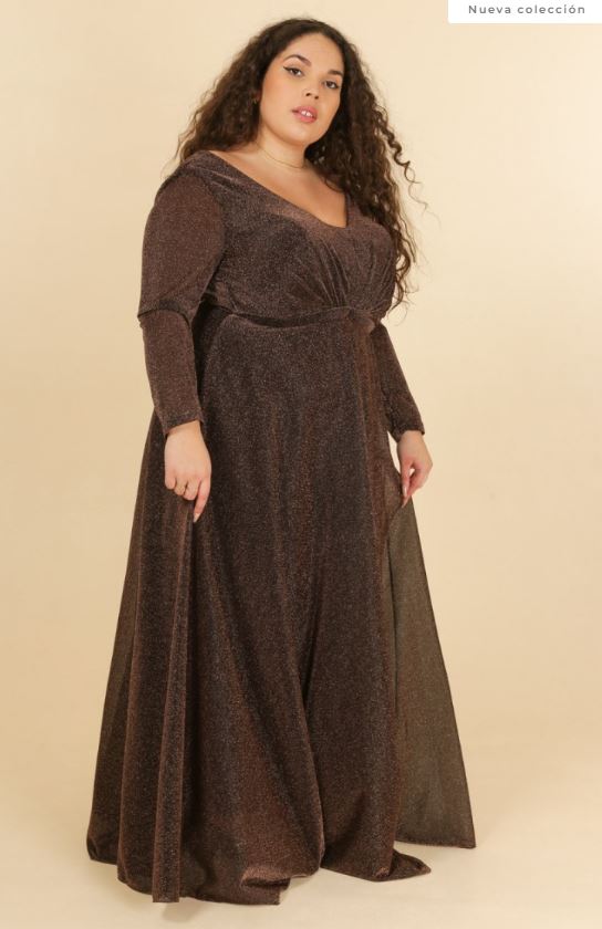 Long dress R1864G TG with sleeve