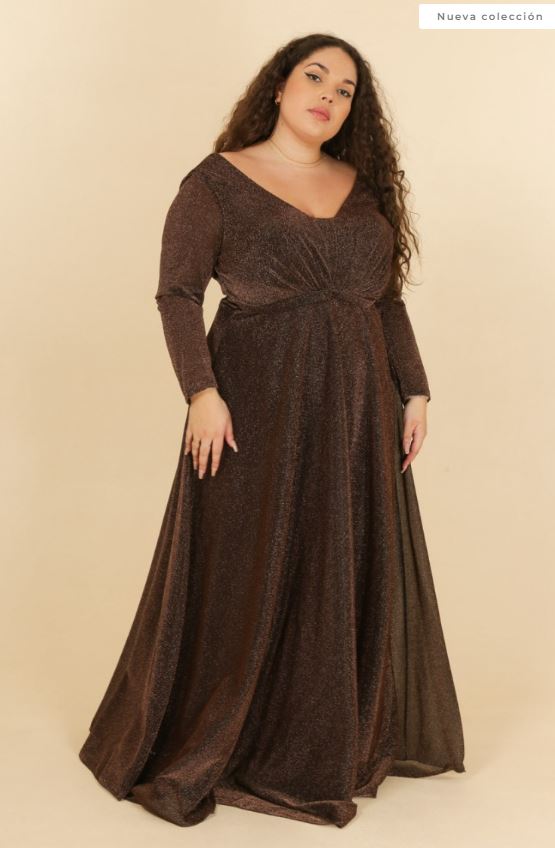 Long dress R1864G TG with sleeve