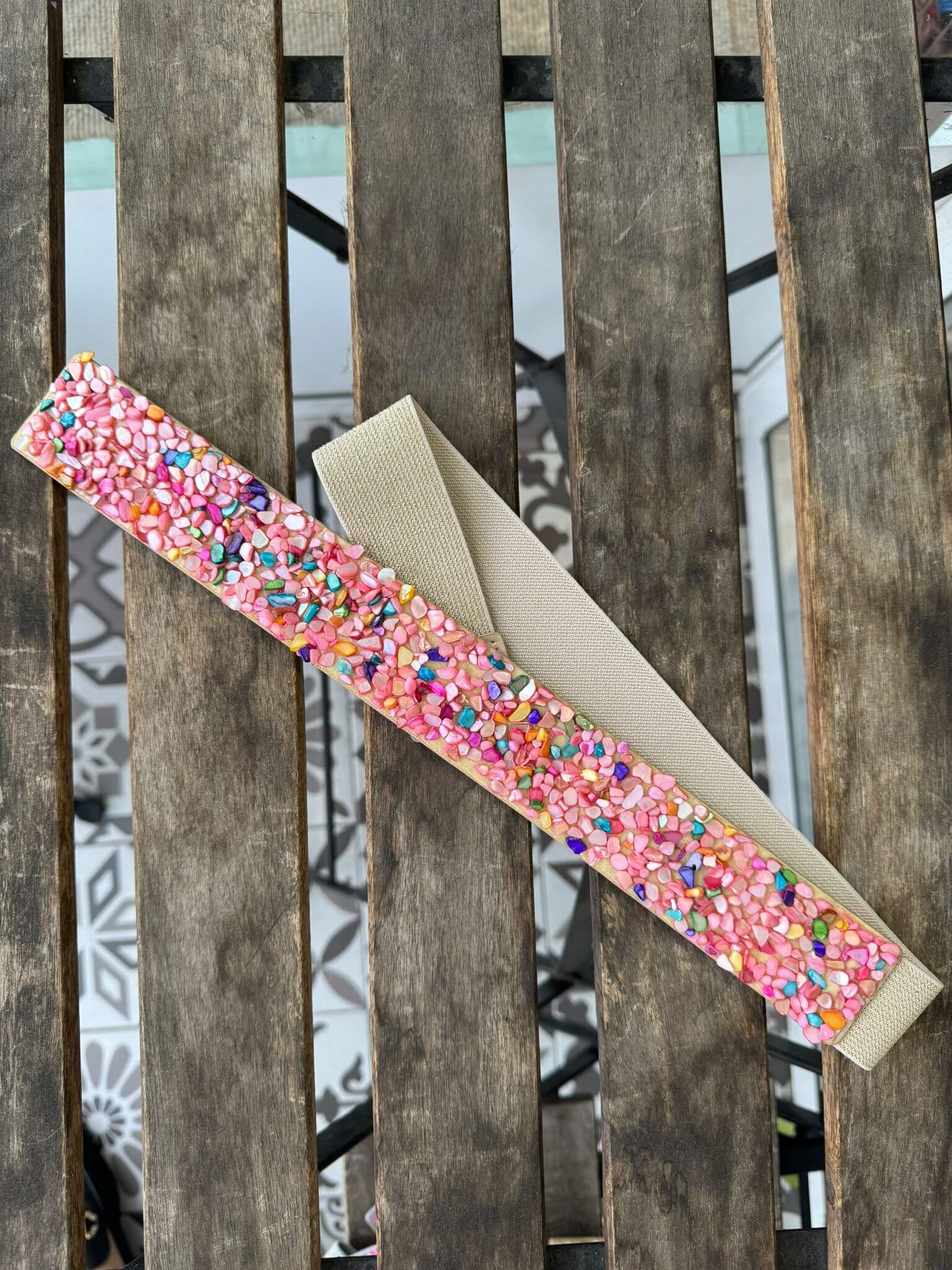 Cinturon de piedras con goma A55071