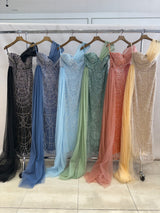 Vestido largo de pedredia 512332