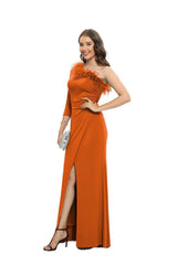 Vestido largo de un hombro 22355