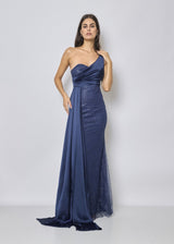 Long dress, glitter and satin 2402