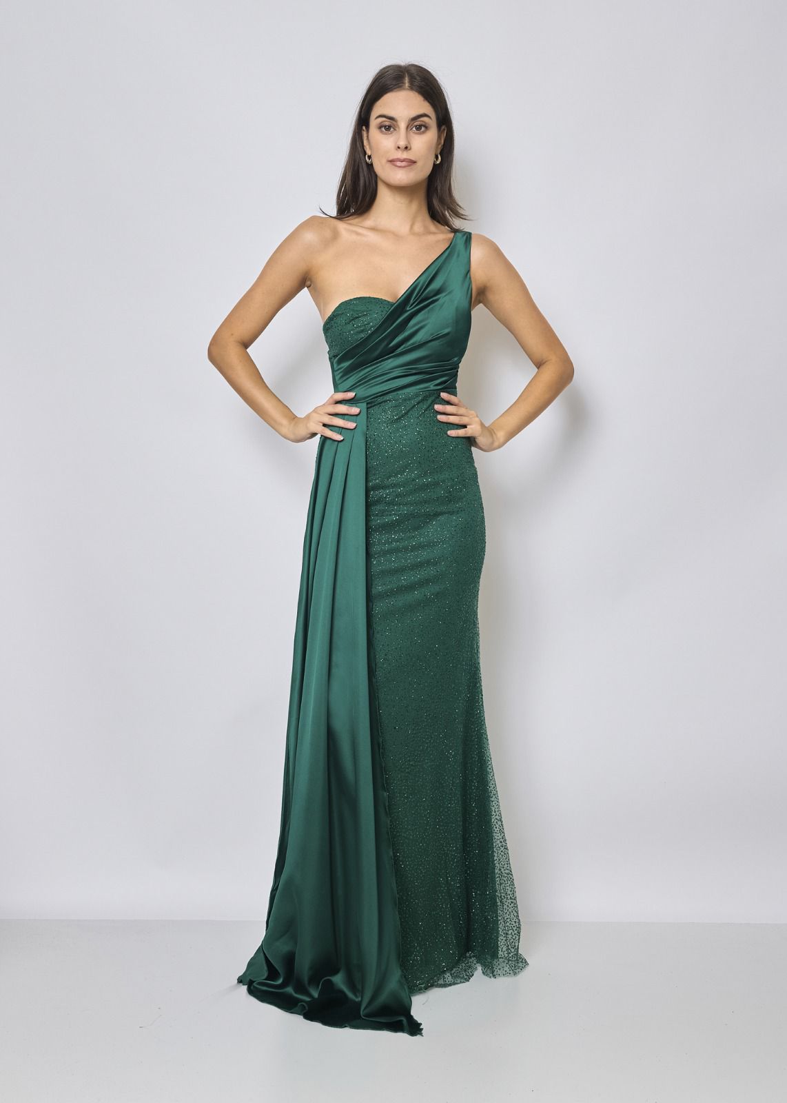Long dress, glitter and satin 2402