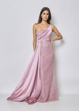 Long dress, glitter and satin 2402