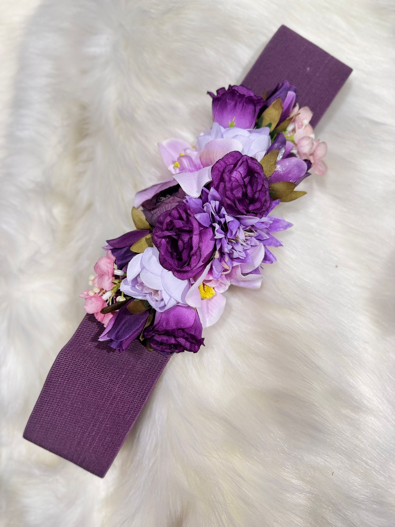 Cinturon goma flores 0008