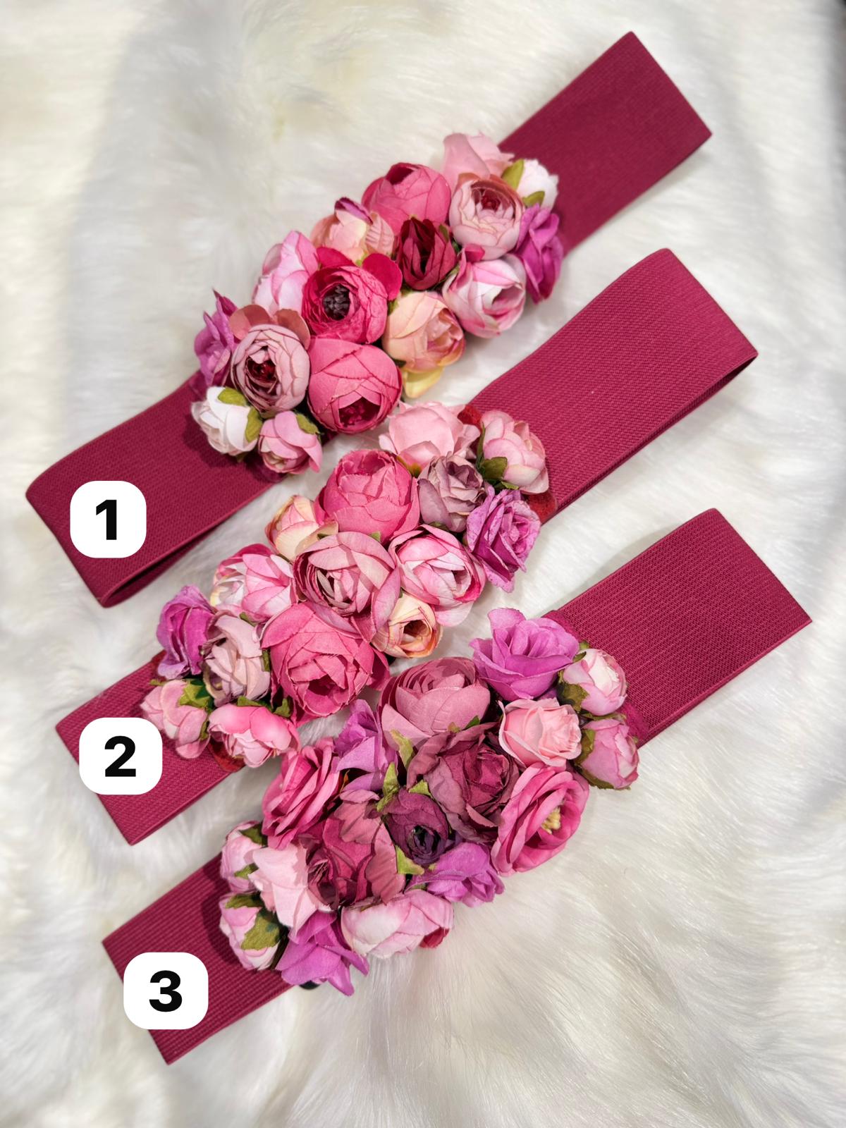 Cinturon goma flores 0008