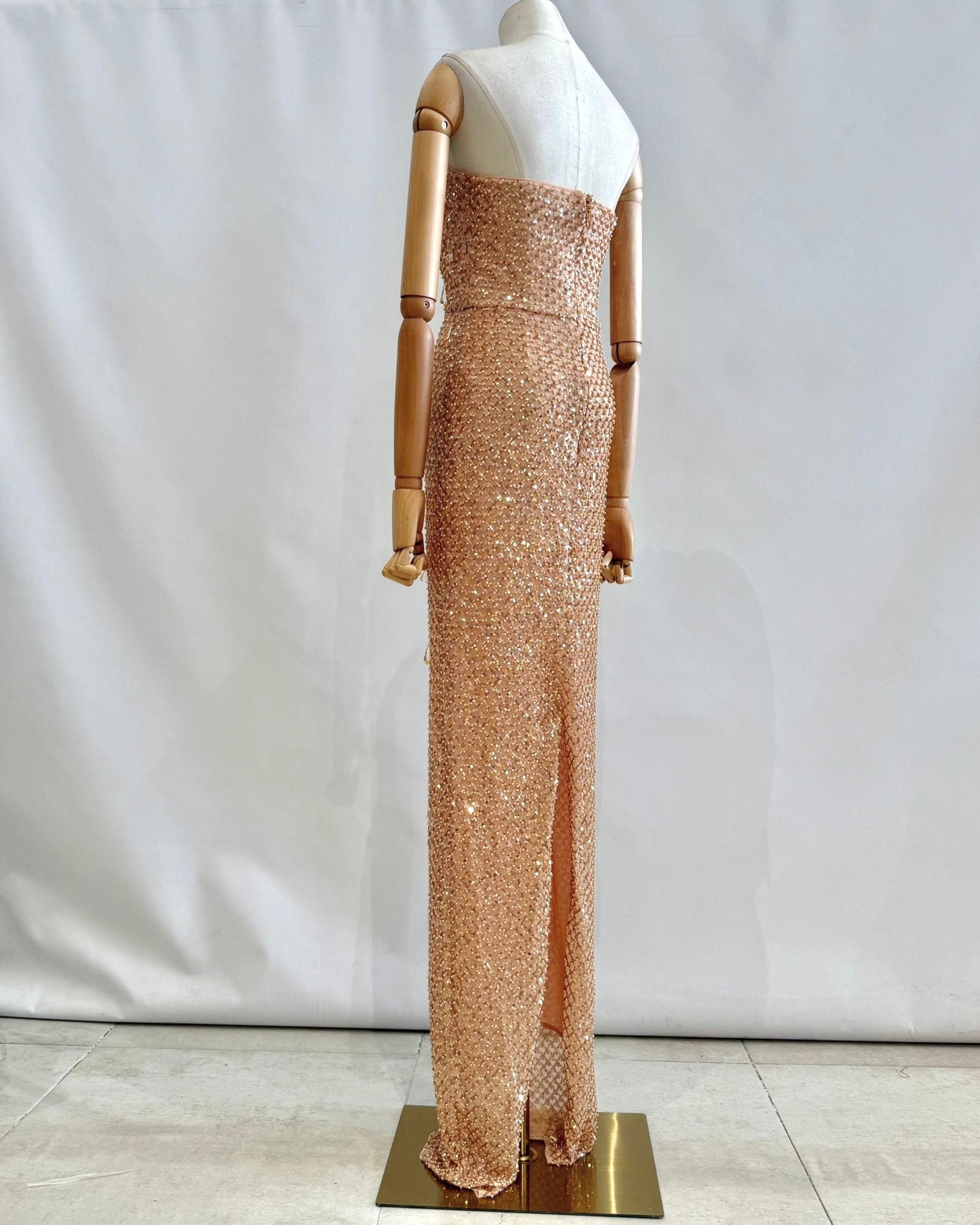Vestido largo perlas TYS055