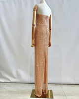 Vestido largo perlas TYS055