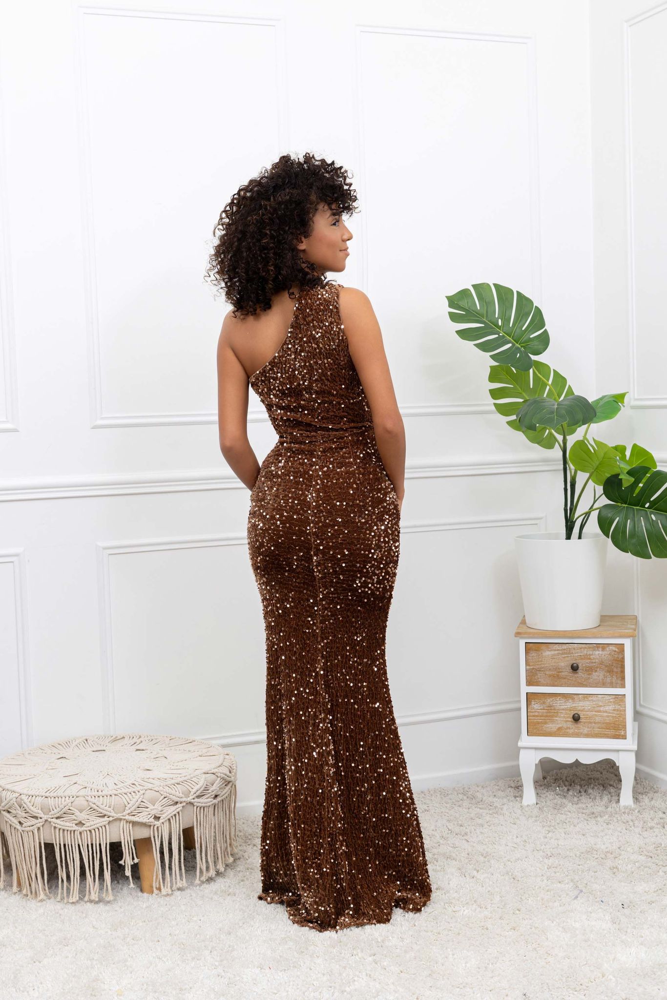 Vestido largo de lentejuela 512311