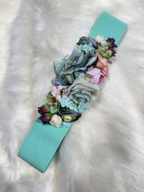 Cinturon goma flores 0008