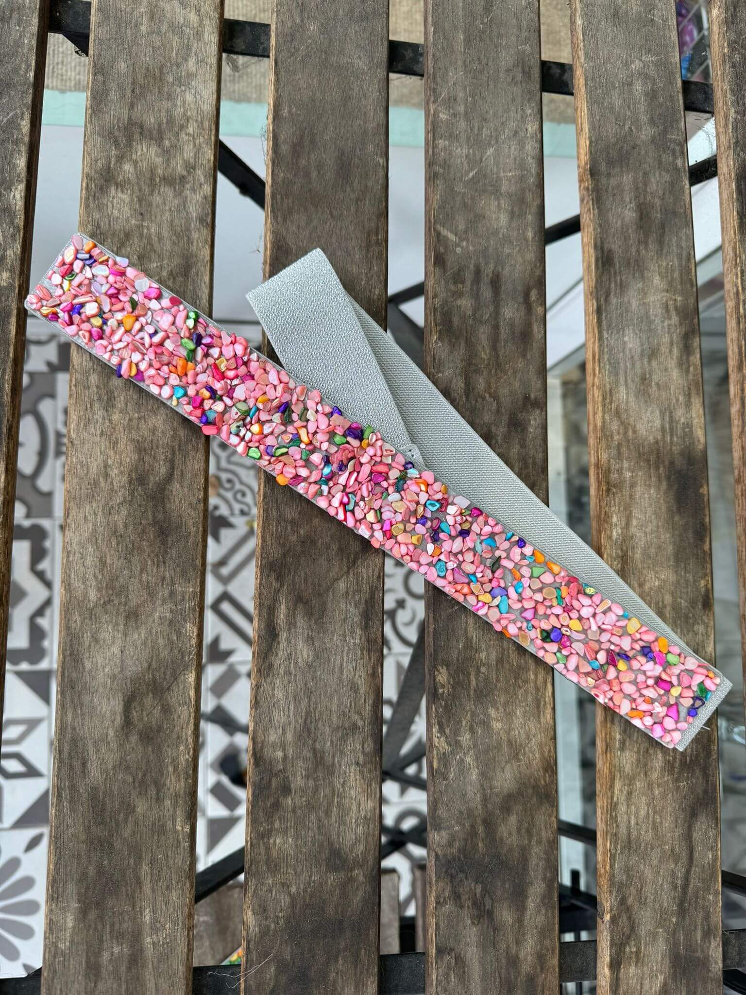 Cinturon de piedras con goma A55071