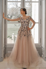 Vestido bordado con pedreria 6563