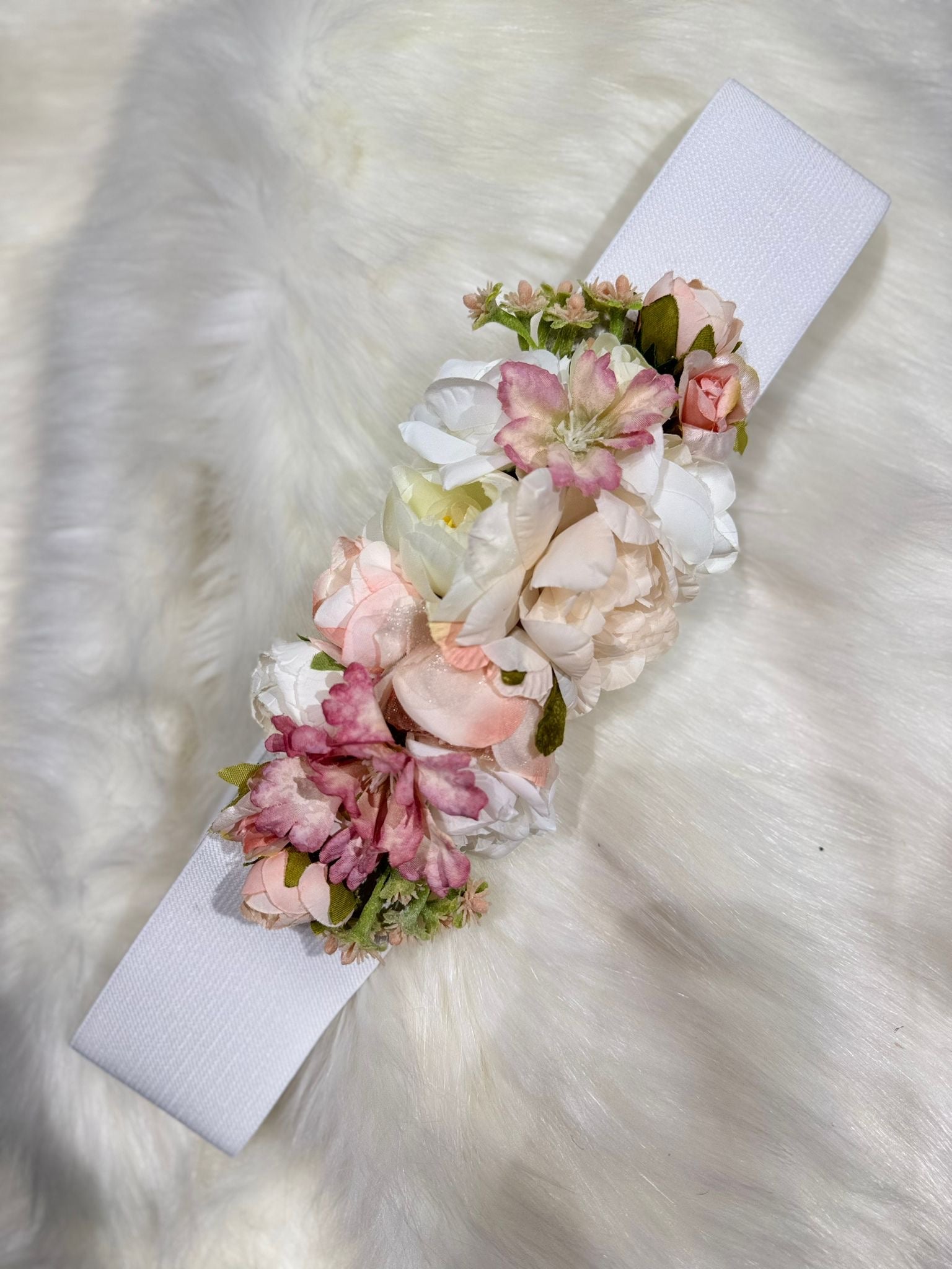 Cinturon goma flores 0008