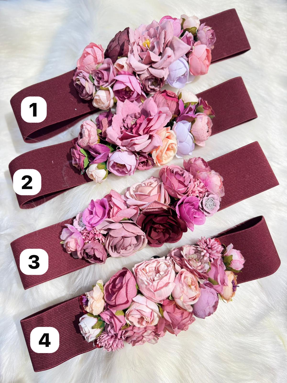 Cinturon goma flores 0008