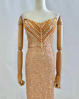 Vestido largo perlas TYS055
