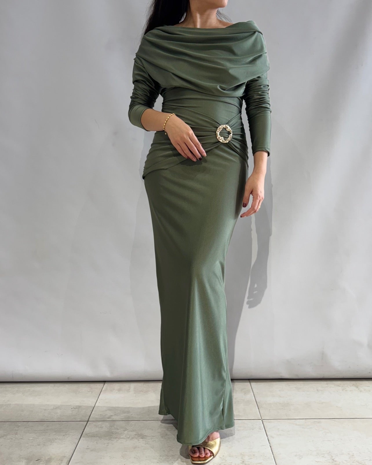 Vestido largo hebilla 25349