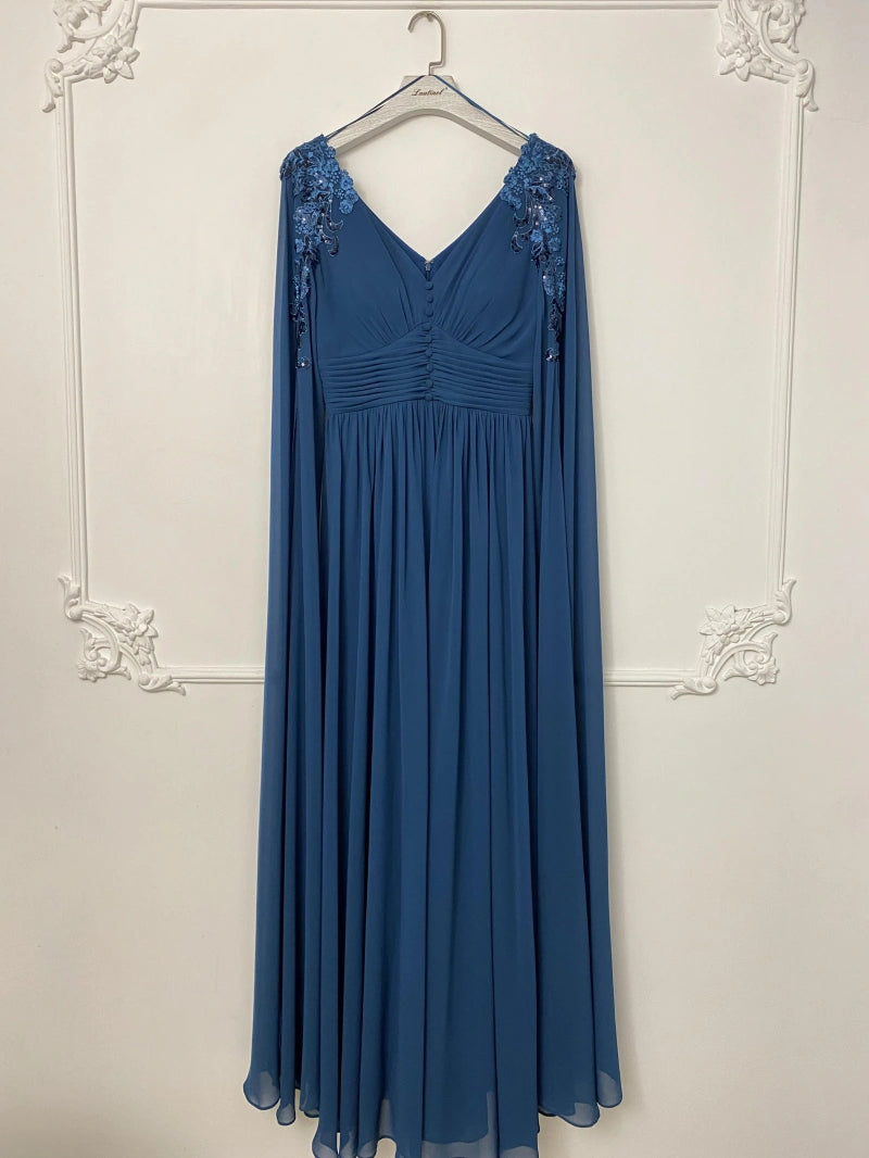 Vestido largo con mangas R8307G