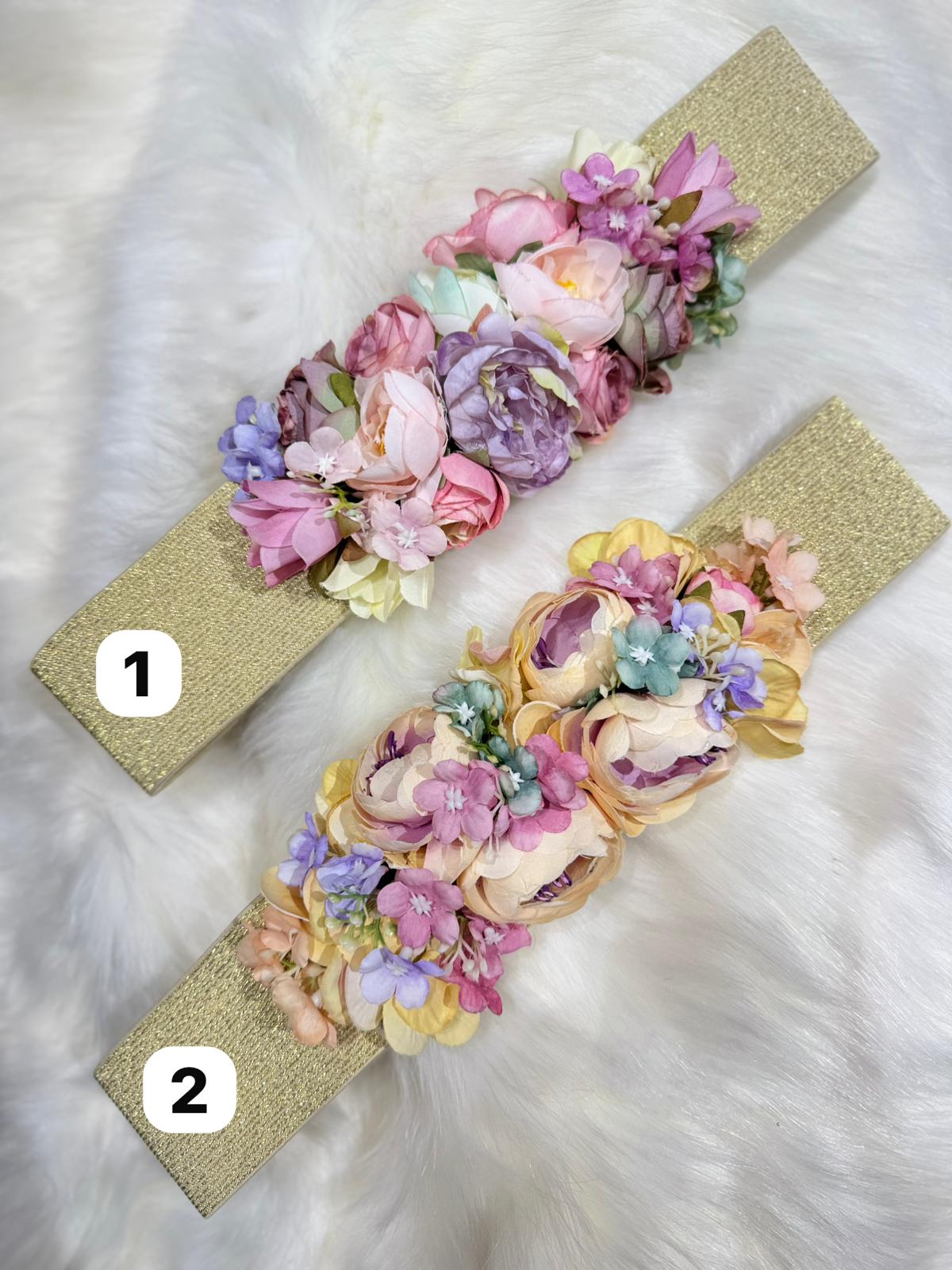 Cinturon goma flores 0008