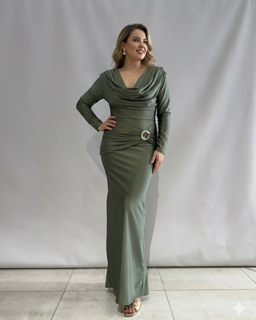 Vestido largo hebilla 25349