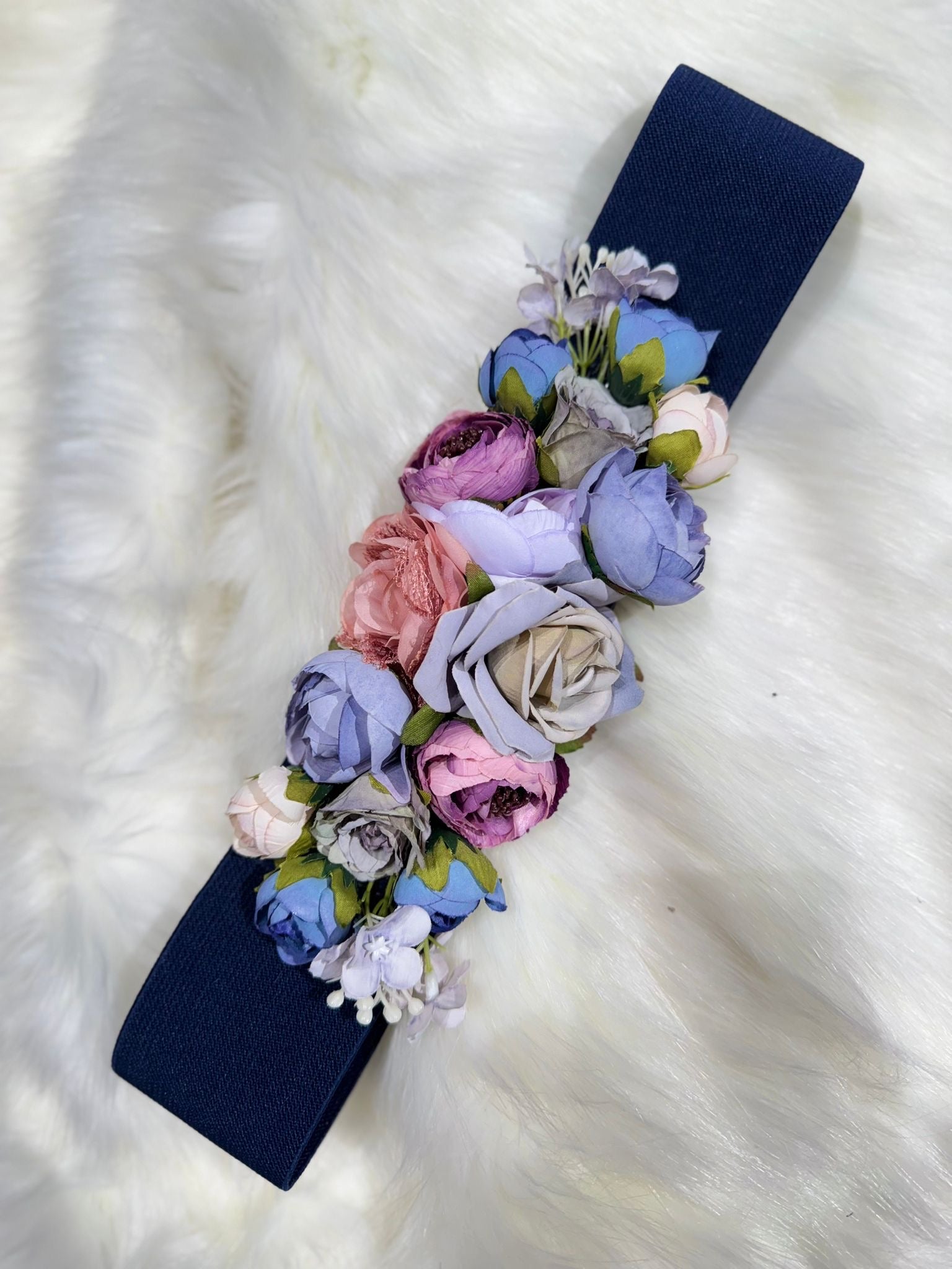 Cinturon goma flores 0008