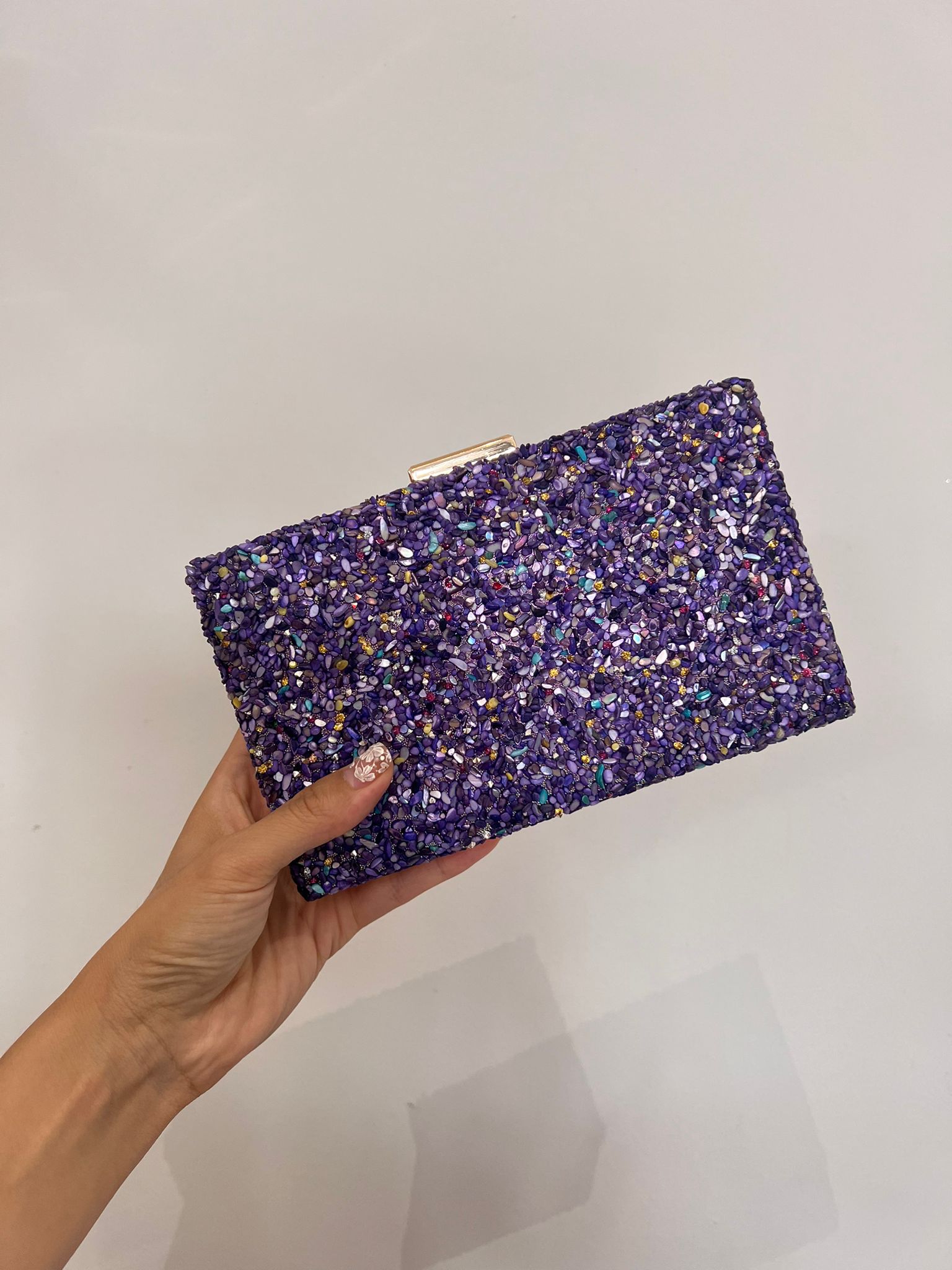 Clutch/bolsos piedras doble cara BR4066