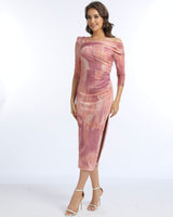 Vestido midi estampado 25241