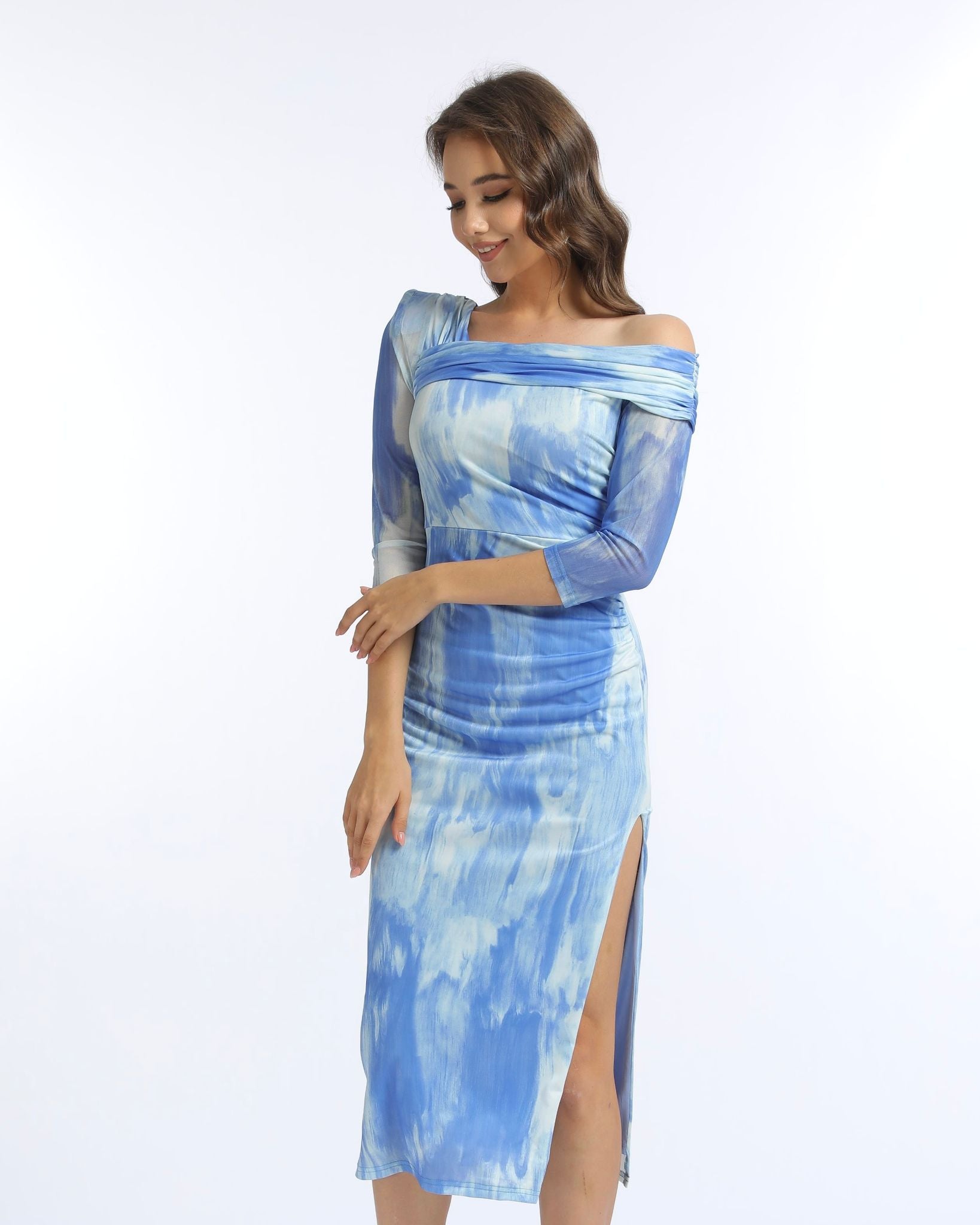 Vestido midi estampado 25241