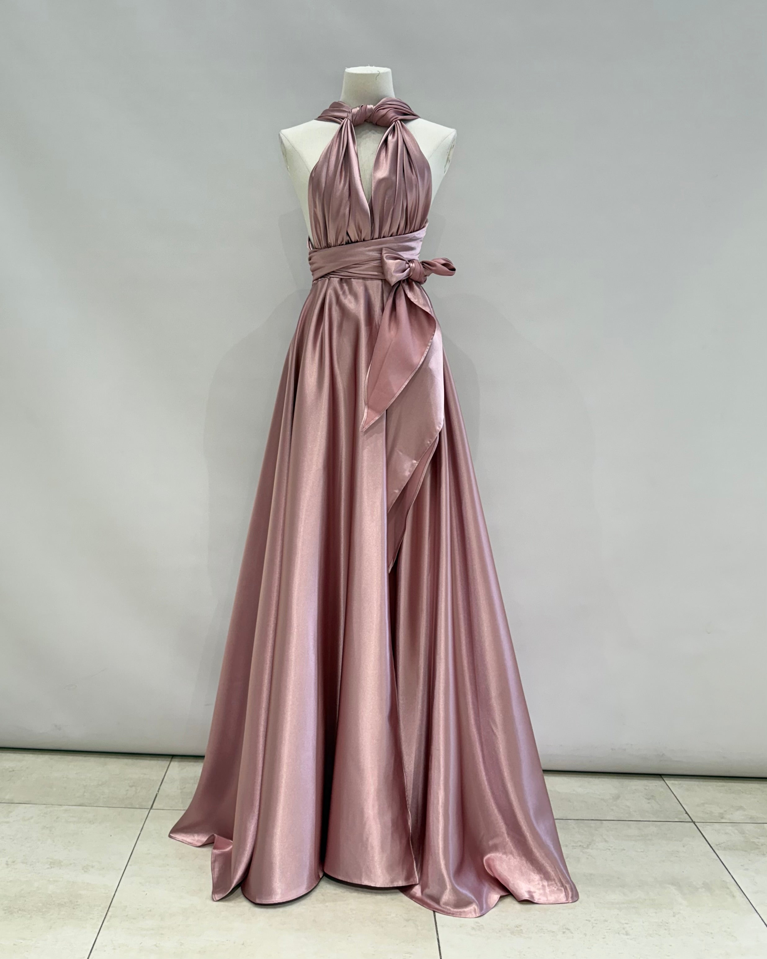 Vestido multiposicion de saten HM2358