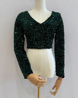 Top lentejuelas con manga larga H1251