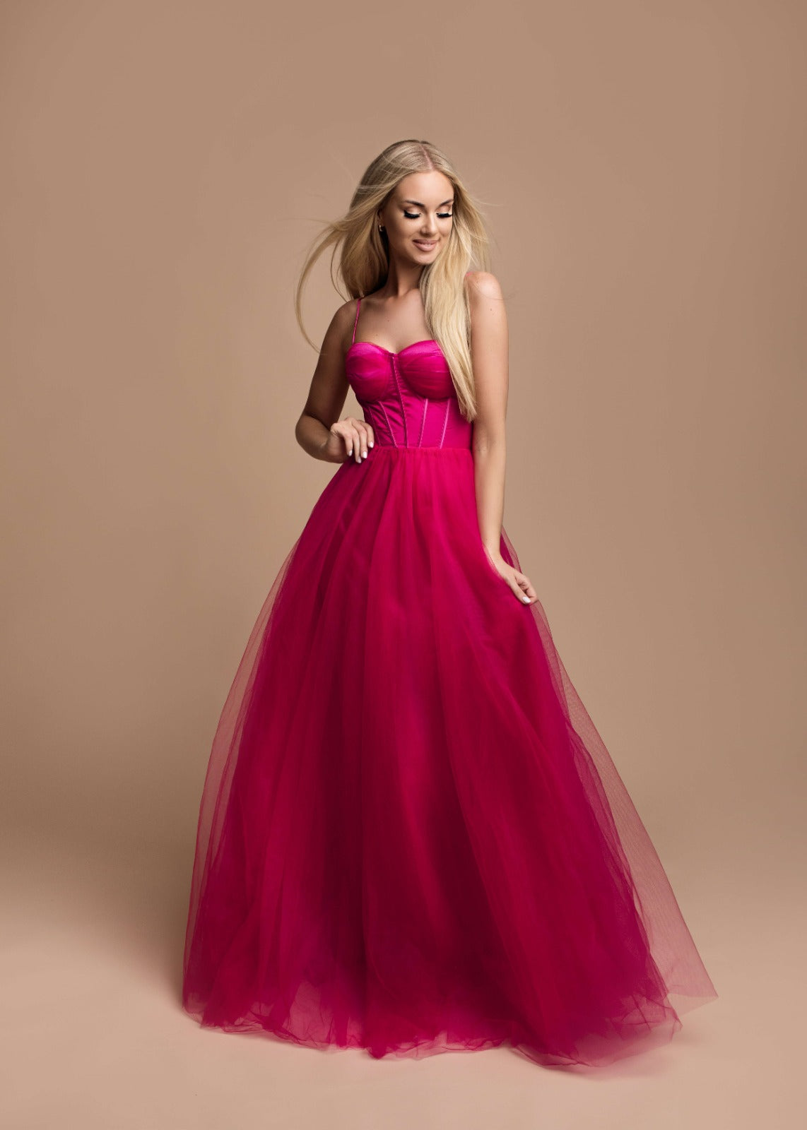 Vestido corset y tul HM2392