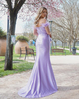 Vestido sirena saten R1879