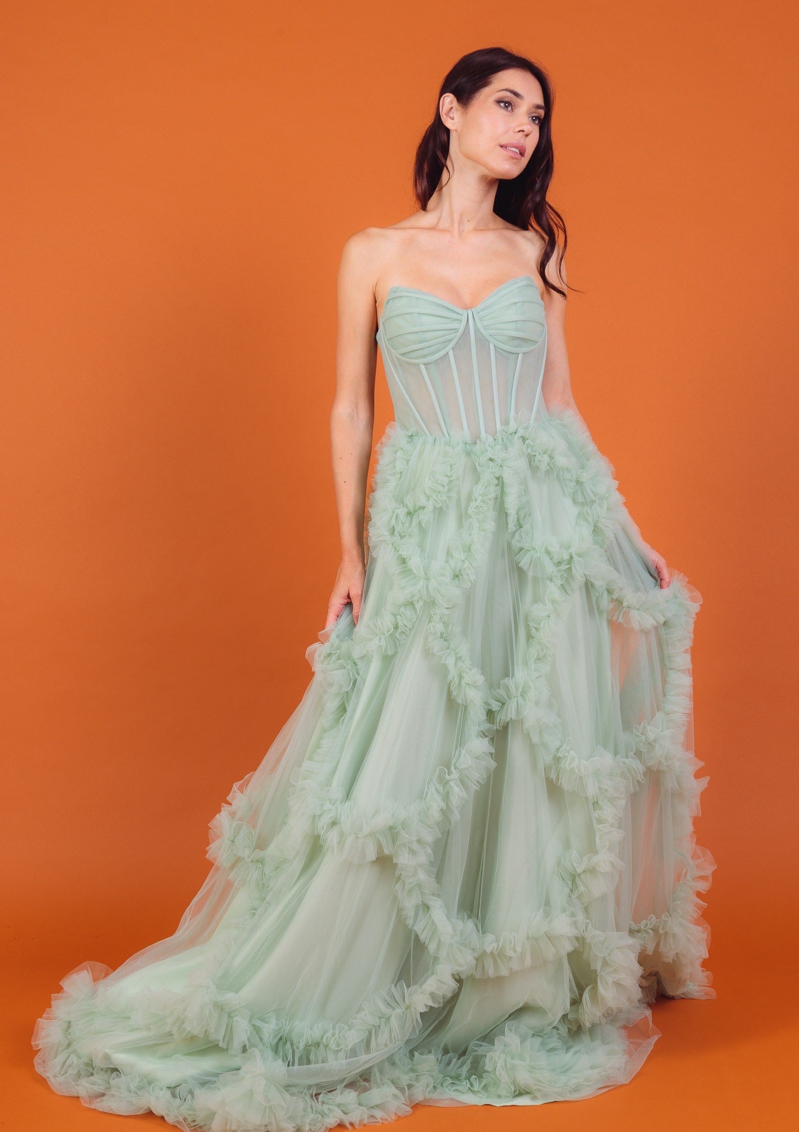 Vestido de tul F8072