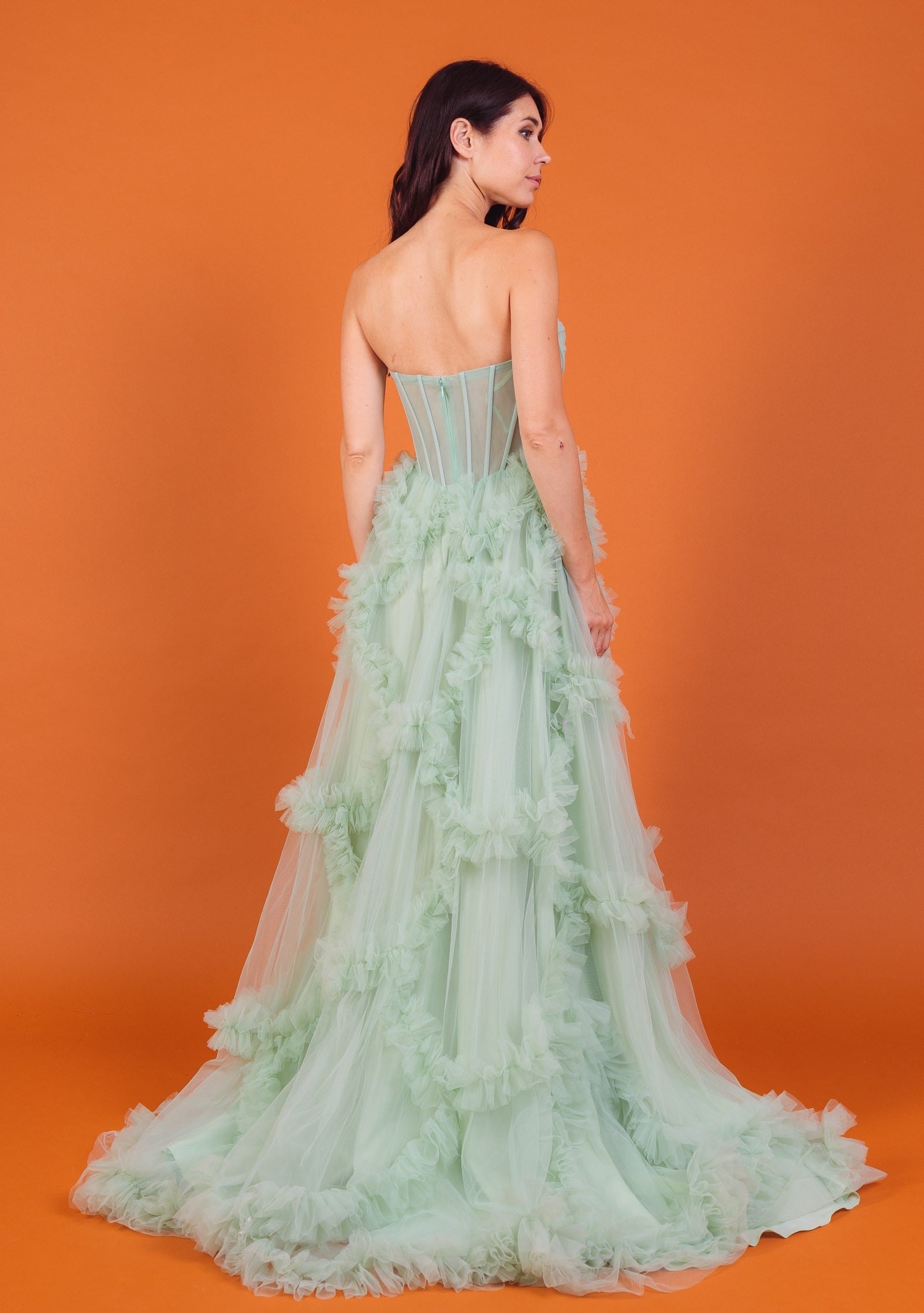 Vestido de tul F8072