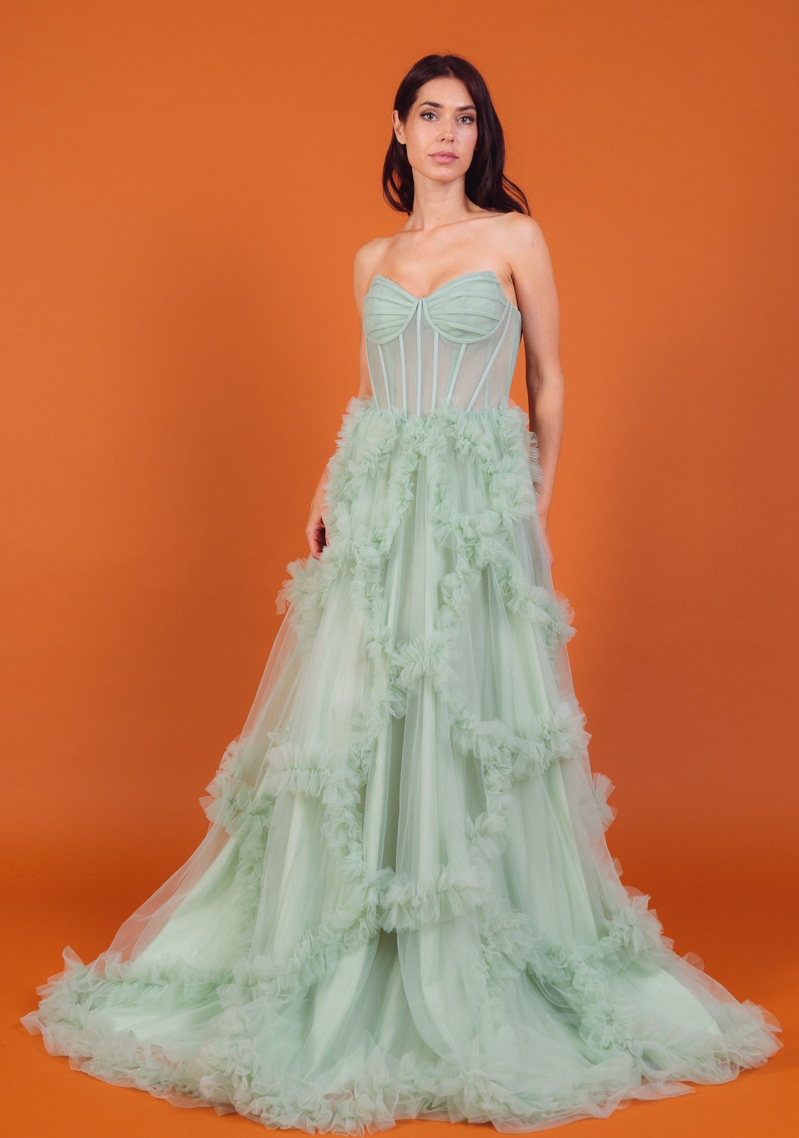 Vestido de tul F8072