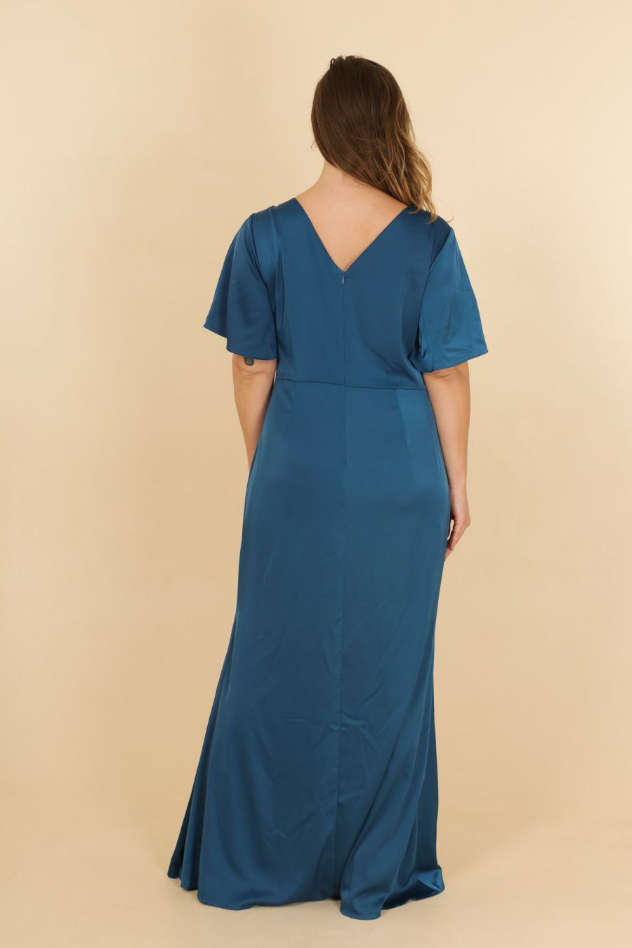 Plus size satin dress R1855