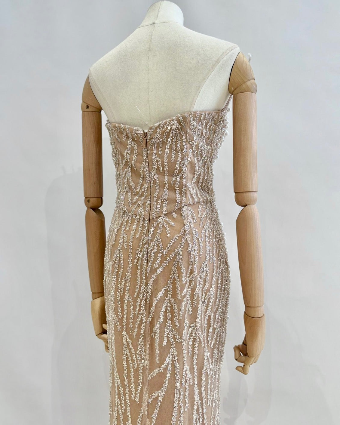 Vestido largo perlas TYS050