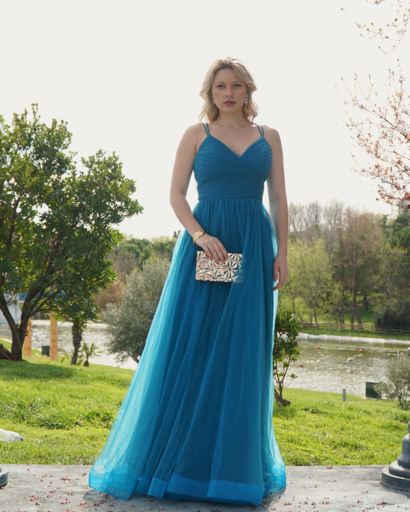 Vestido largo tull 9210