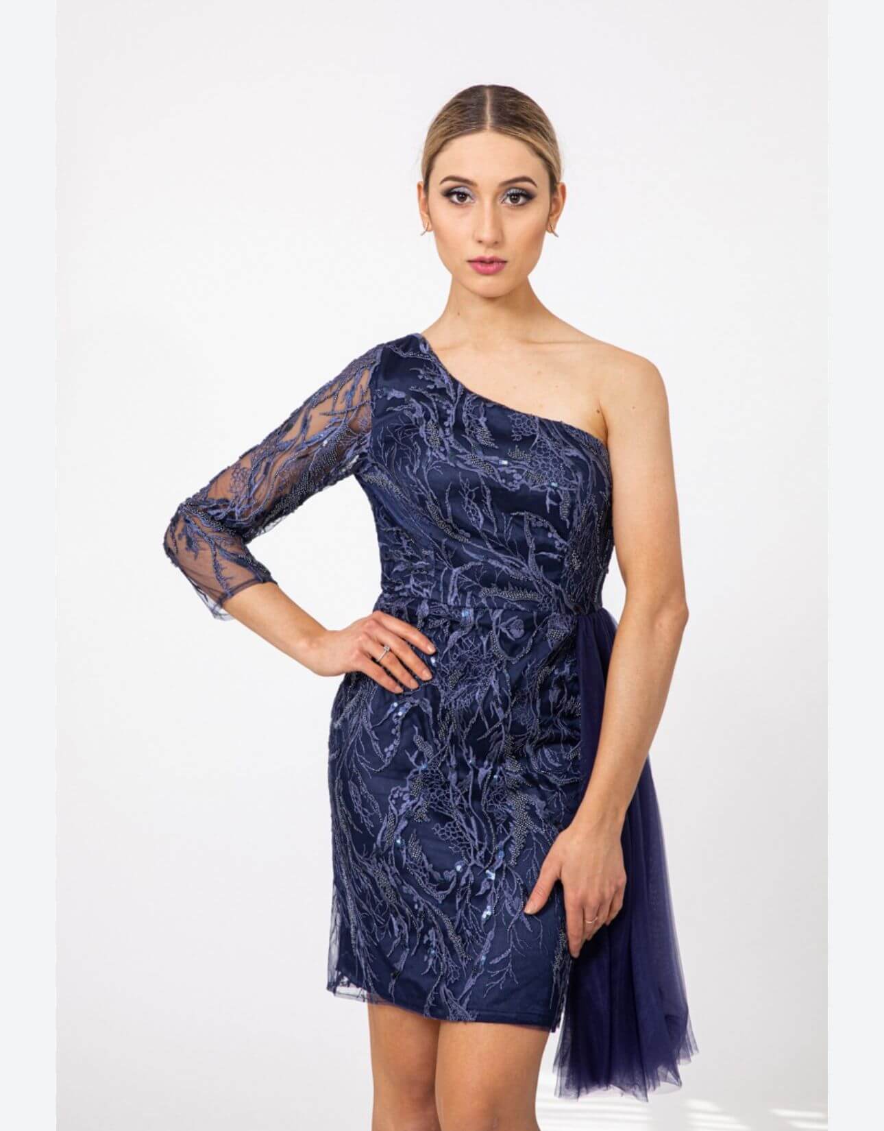 Vestido corto talla grande R8263