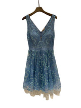 Vestido corto purpurina 21089