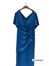 Plus size satin dress R1855