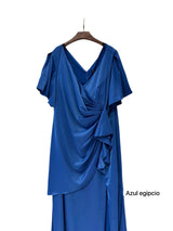 Plus size satin dress R1855
