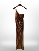 Vestido ajustado de tela brillosa JR-2219