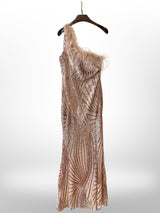 Vestido largo con lentejuelas 31215