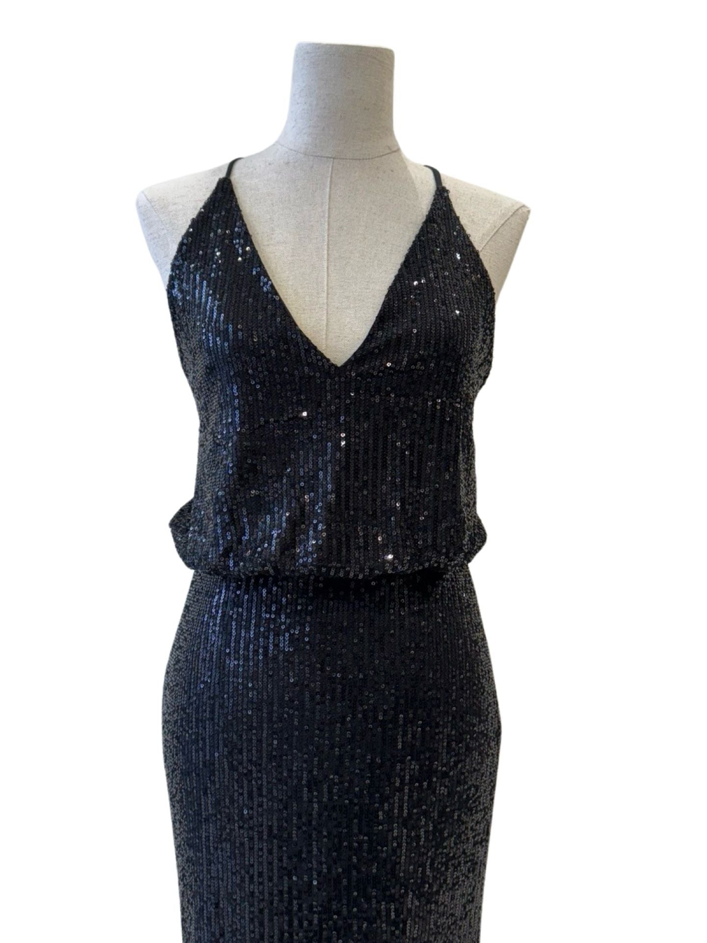Vestido largo lentejuelas 16359