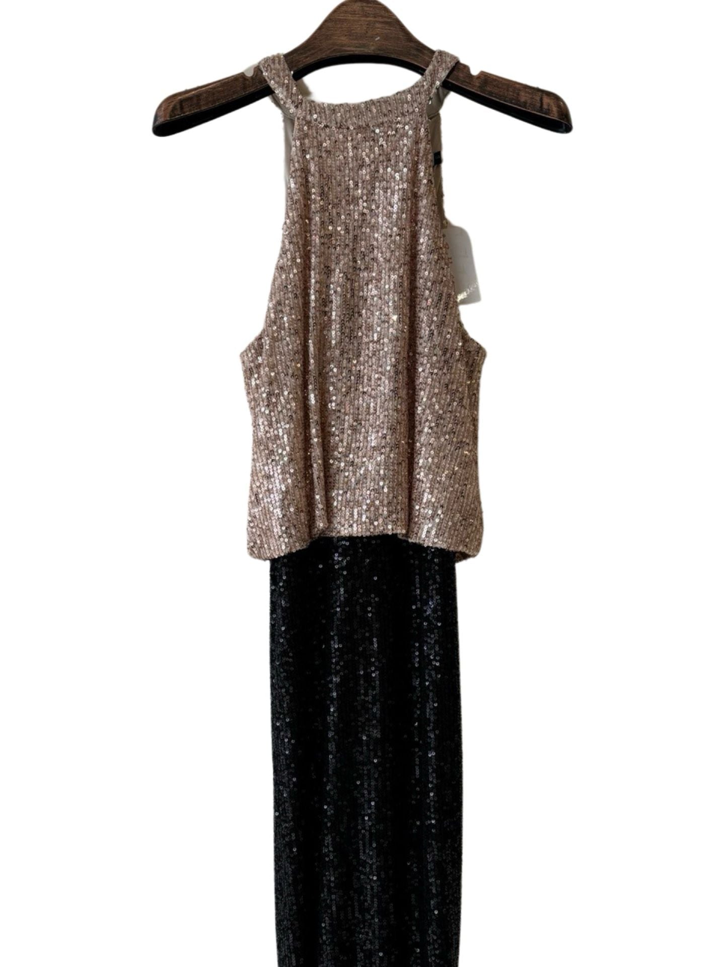Vestido largo lentejuelas 16351