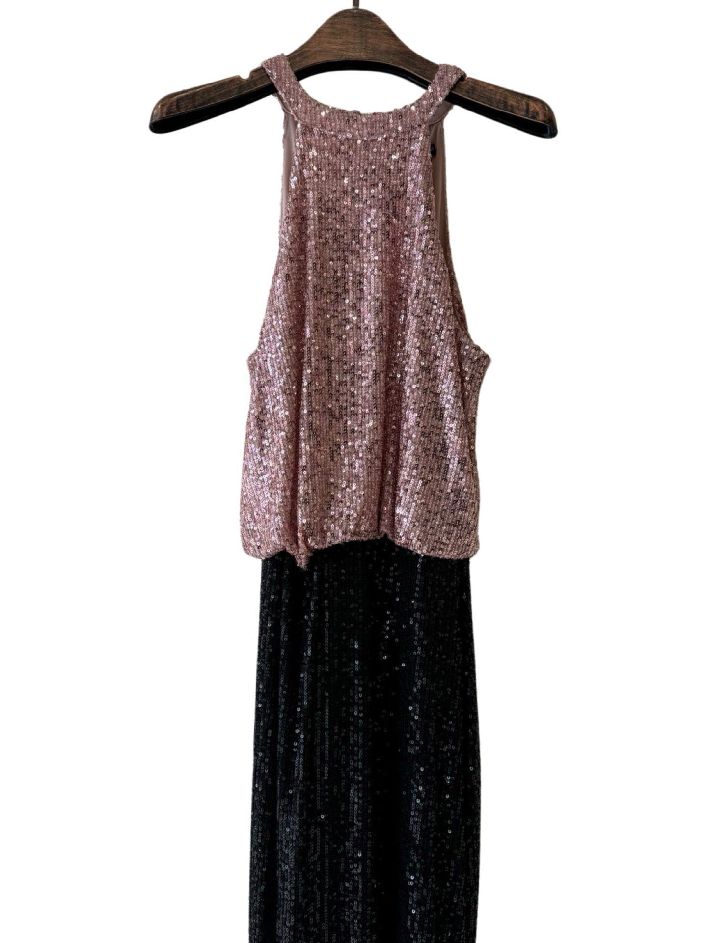Vestido largo lentejuelas 16351