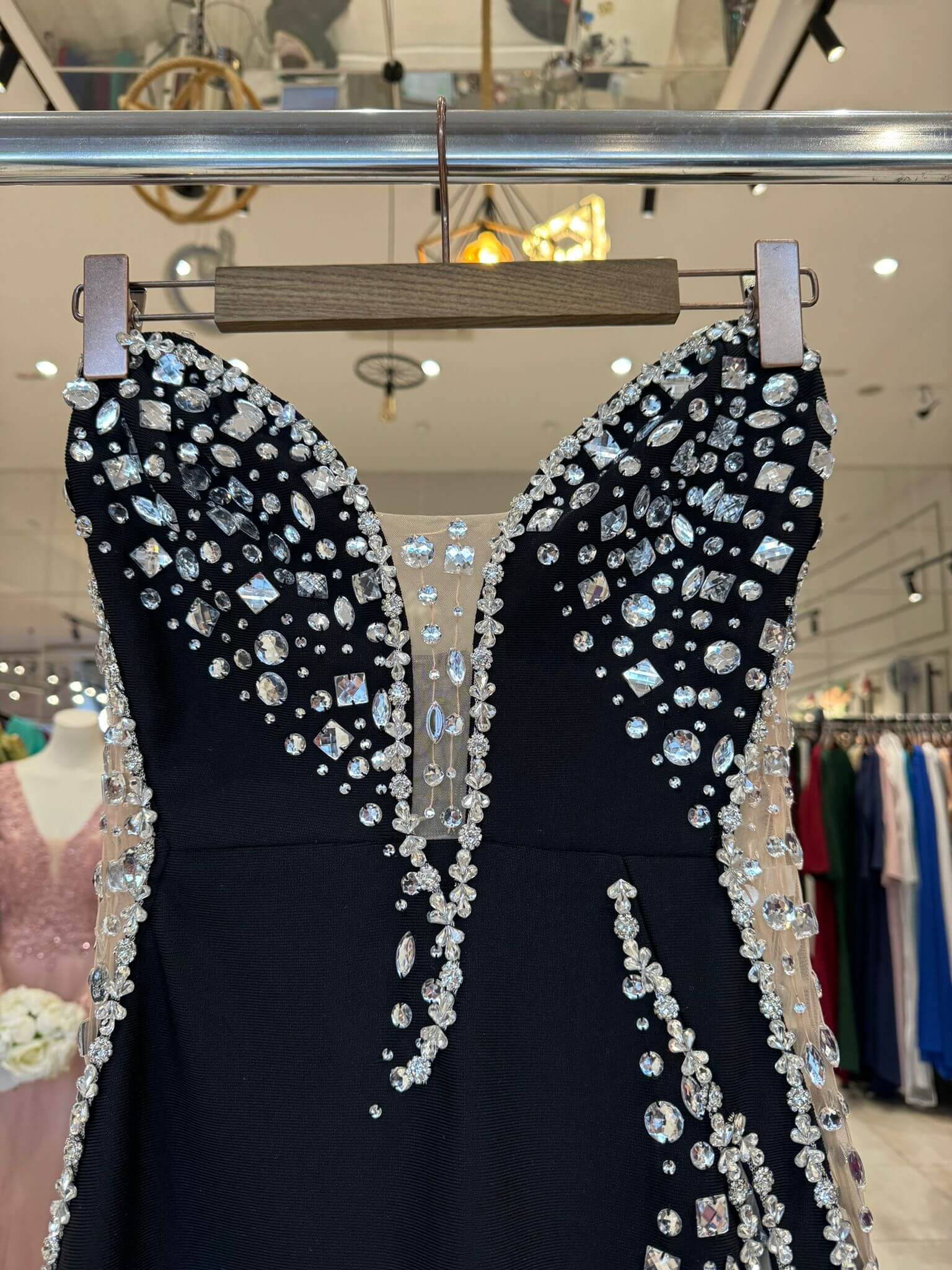 Vestido bandage con pedreria 613321