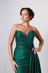 Vestido largo tela brillosa TL0828