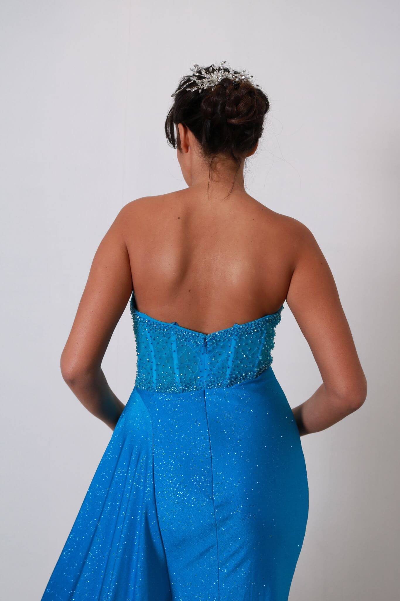 Vestido largo tela brillosa TL0828